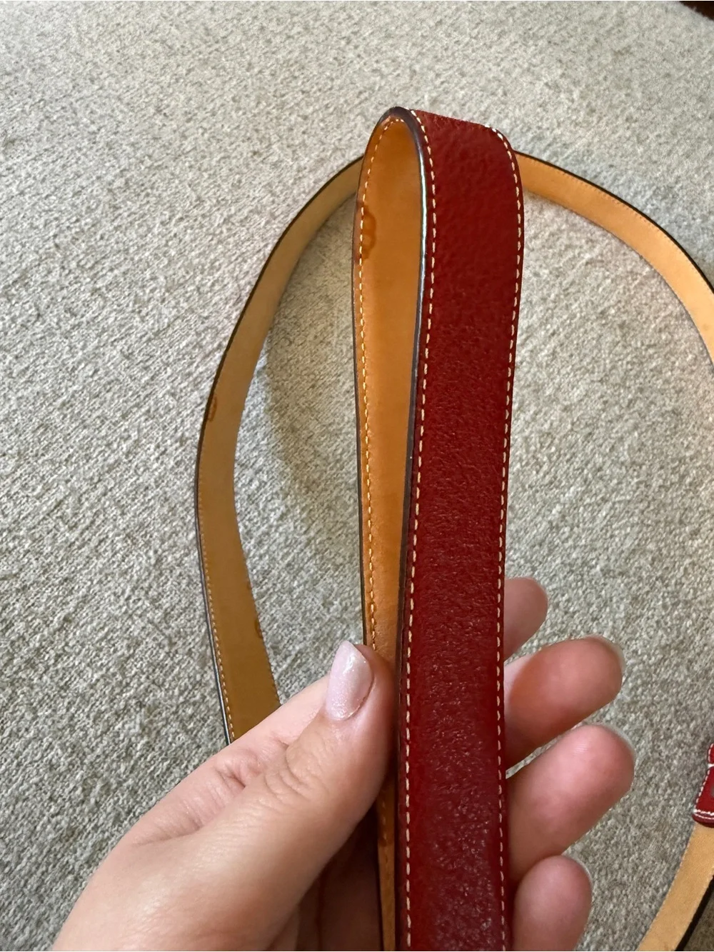 Coach Red Leather dog leash